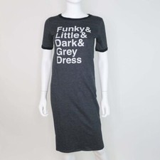 TRF by Zara Funky Little Dark Grey Dress Knee Length T-Shirt Women's Small