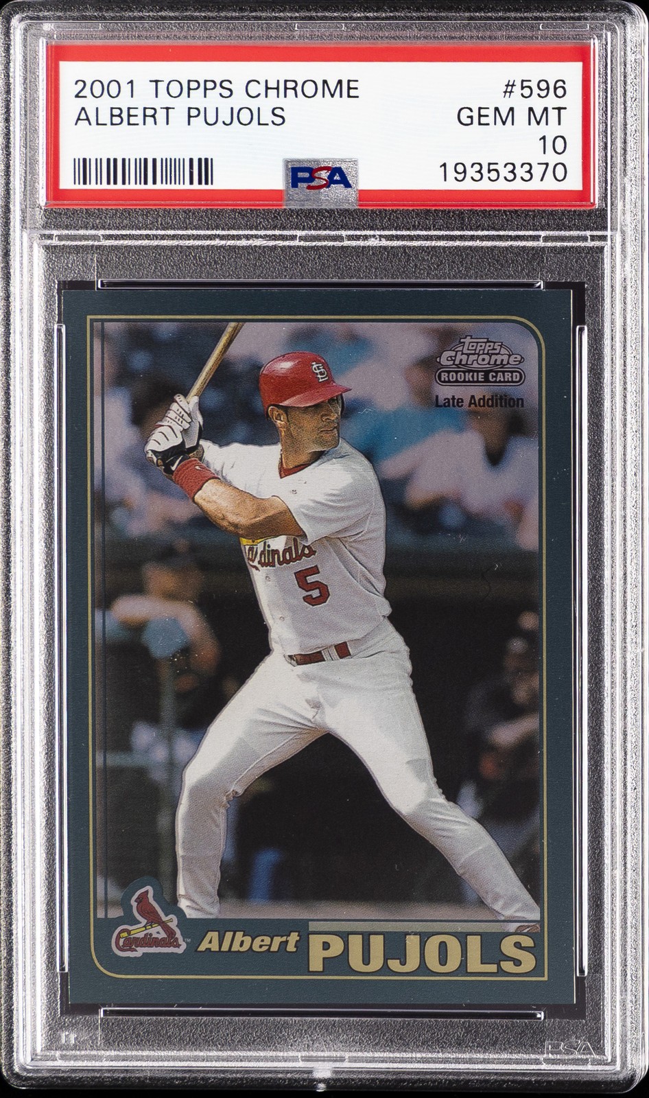 2001 TOPPS CHROME #596 ALBERT PUJOLS ROOKIE RC PSA 10