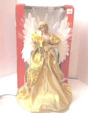Kurt S Adler 18" Fiber Optic Gold Angel Christmas Tree Topper Tabletop Decor 