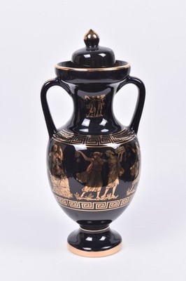 ST Deckelvase Amphore - hand made in Greece 24k Gold - Vintage - guter Zustand