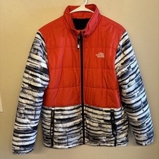 The North Face Boys Outerwear Puffer Jacket XL Reversible Red Black White