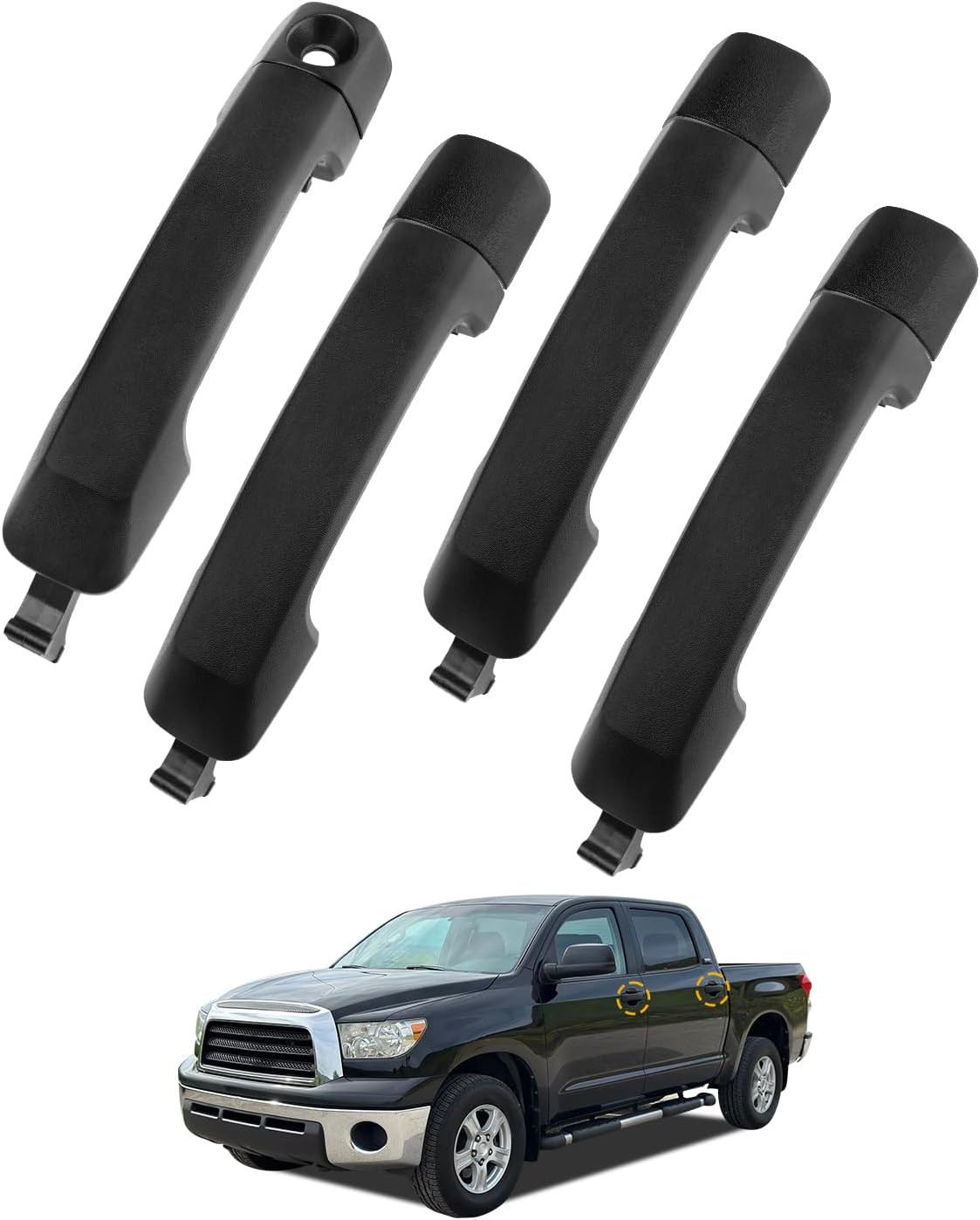 Exterior Door Handles Front Rear Toyota Tundra 2007-2021 Sequoia 2008-2021 Black
