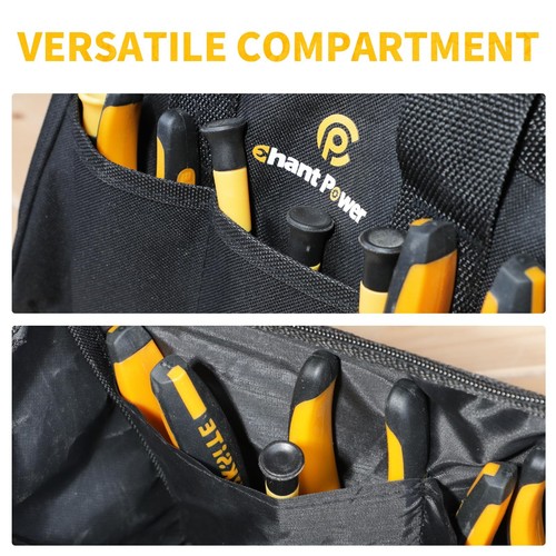 Tool Bag, Wide Mouth & Portable Canvas Tool Tote Bag with Zipper, Water-Resis... - Picture 4 of 7