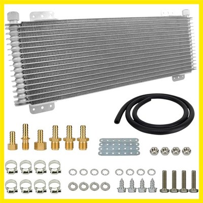 Upgrade 40k Transmission Oil Cooler Kit 15 Row Low Pressure Drop Trans Cooler...