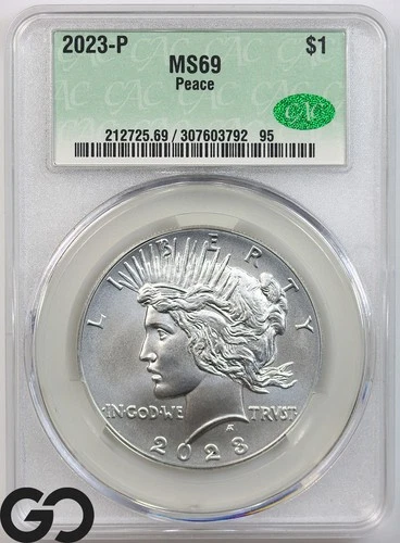 2023-P Peace Silver Dollar, CAC MS-69 ** Near Flawless, Highly Demanded!