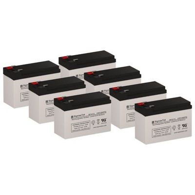 SigmasTek Battery Set of 7 for Para Systems Minuteman MM2000 CP/2 UPS, 12V 7.5Ah