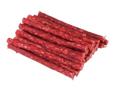 KERBL Kaurollen rot aus Rinderhaut 800 g Beutel à 100 Rollen **MHD 10.2025**