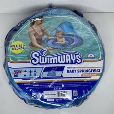 NEW Swimways Premium Baby Spring Float with Sun Canopy up to 33 lbs Shark Blue