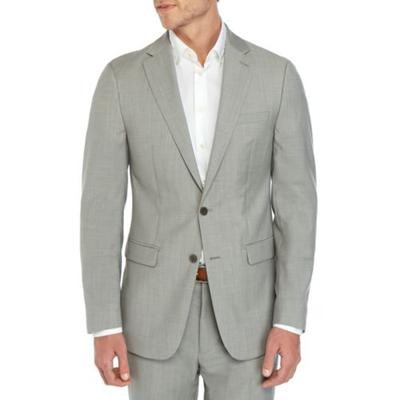 Calvin Klein Mens Slim fit Suit Jacket Blazer 36 S Light Grey Solid Stretch