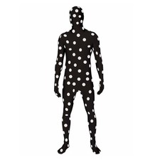Black and White Spotted Adult Costume Morphsuit  X-Large