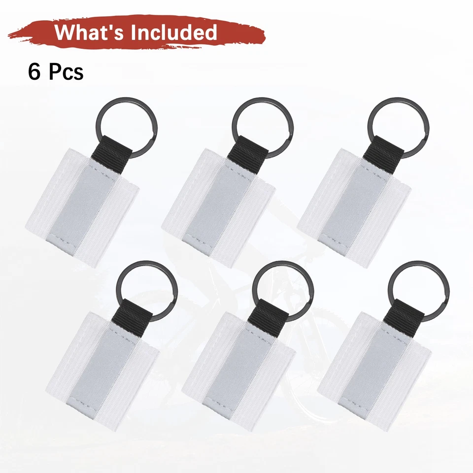 Colgantes reflectores de seguridad de tela 6 piezas para mochila [blanco] Foto 4 de 4