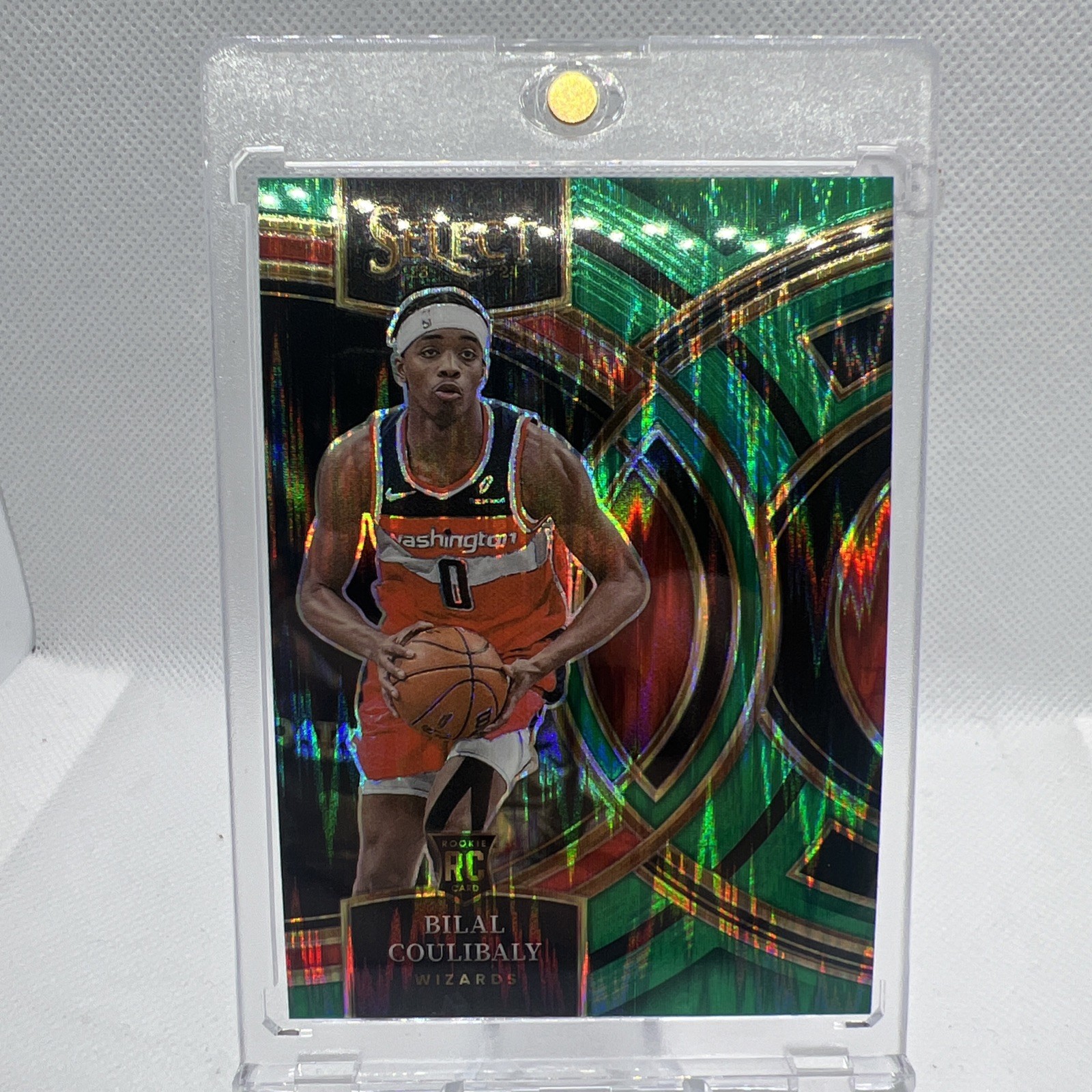 2023-24 Panini Select Premier Level Bilal Coulibaly #131 Green Shock Prizm (RC)