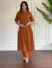 Viscose Rayon Ethnic Kurti with Pant Set Women Office Wear Top Tunic Kurta Set