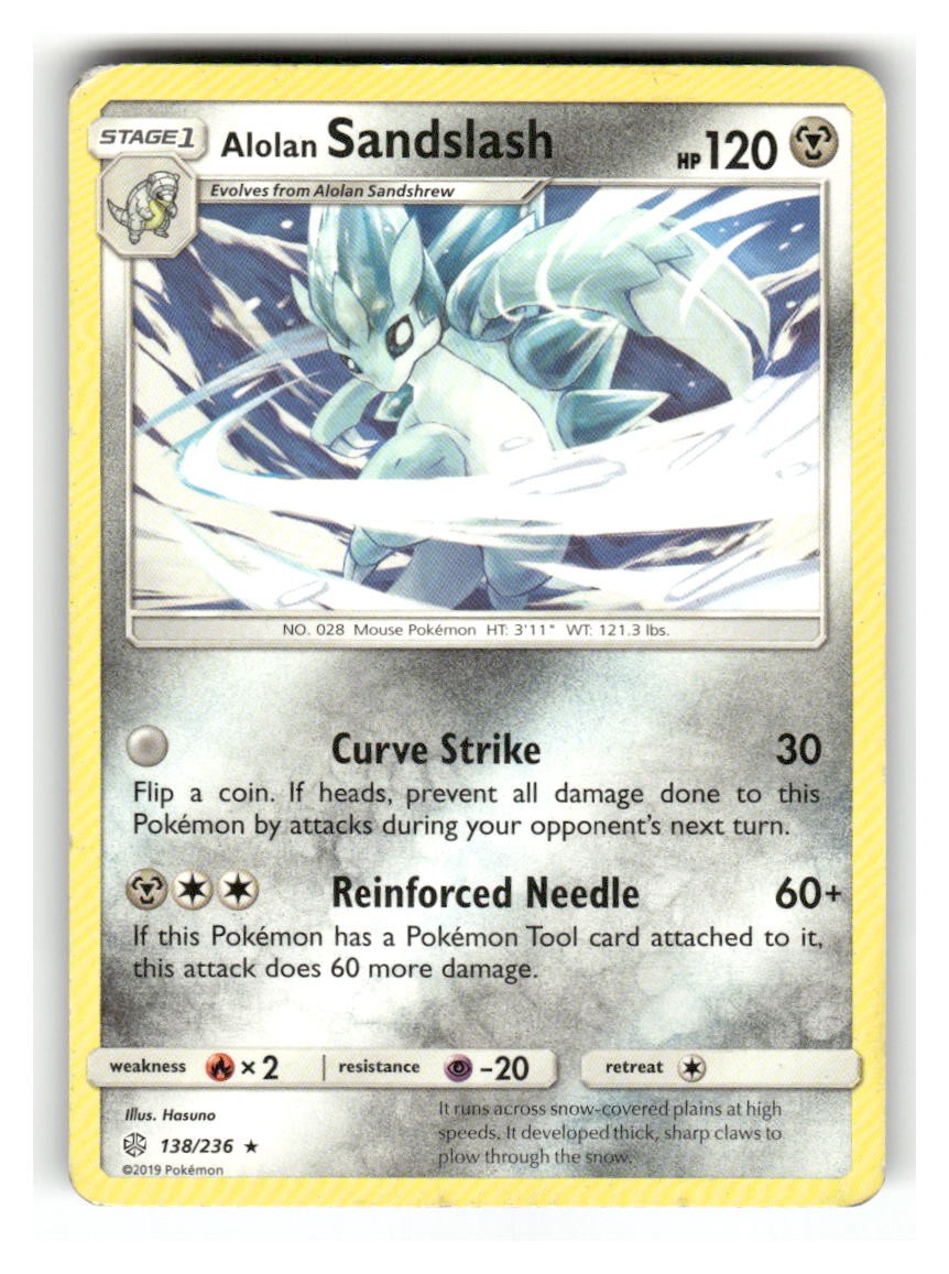 Alolan Sandslash 138/236 Rare Cosmic Eclipse Pokemon Moderately Played