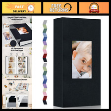 Linen Cover Photo Album for 300 4x6 Photos - Slip-In Picture Book for Family E