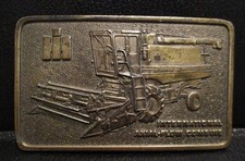 International Harvester IH 1480 Axial Flow Combine Brass Belt Buckle Lewis Corp