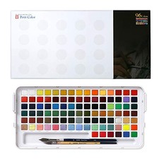 Sakura Craypas Petit Color Solid Watercolor Set 96 Colors Brushes NCW-96