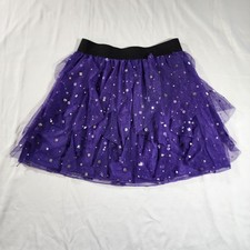 Layered Sequin Tulle Skirt Purple Youth Girls Size XL - 14/16 - Holiday Editions