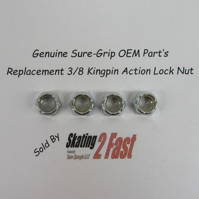 4 Kingpin Action Nylon Lock Nut 3/8'' Sure-Grip Replacement Part Plate Probe Rock