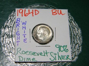 1964 D  Roosevelt Dime. Fully Separated Horizontal Torch Lines. Nice UNC. (Inv.)