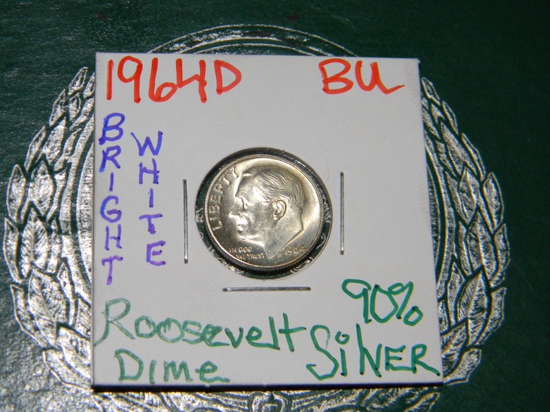 1964 D  Roosevelt Dime. Fully Separated Horizontal Torch Lines. Nice UNC. (Inv.)