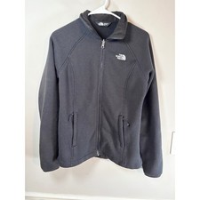 The North Face Womens Black Full Zip Fleece Jacket Mock Neck Size Medium CUH8