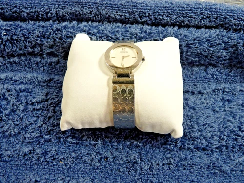 Woman's COACH 0185 Stainless Steel Quartz Watch Coach Wristwatch Silver