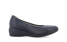 Melluso Décolleté zeppa comfort in pelle blu navy traforata r30611q