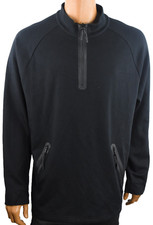 Alfani Mens Sweatshirt New XL Black Mock Neck Pullover Pockets Zipper
