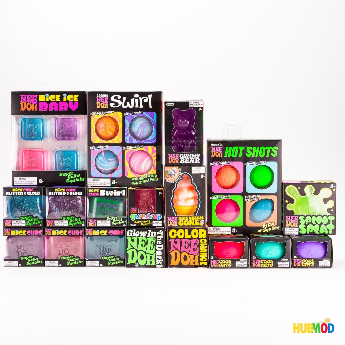 Lot of 18 Needoh Nee Doh Purple Gummy Bear Gumdrop Cone Nice Cube