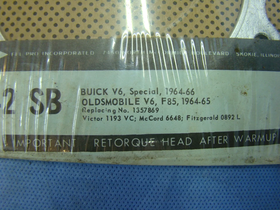 Junta de culata Buick Special V6 1964-1967 Foto 3 de 3