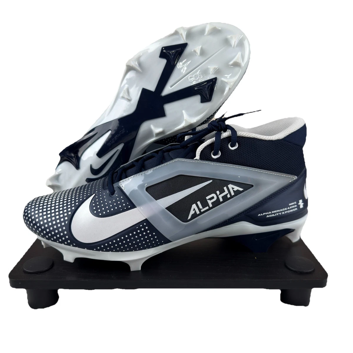 Nike Alpha Menace 4 Agility X Power Mens Size 16 Black/White Football Cleats Amazon.com | Nike Alpha Menace 4 Elite Football Cleats  main image 2