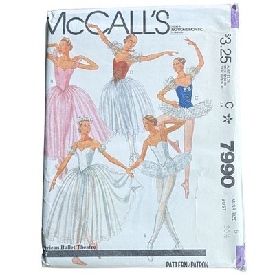 McCall's American Ballet Theatre Women's Ballet Costume Vintage Sewing Pattern