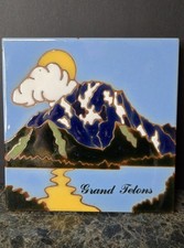 Vtg. Whipple & Sibley Hand Painted 6" Native American Art Tile Hanging Trivet !