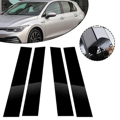 4x Piano Black Window Column B-Pillar Post Overlay Trim For VW Golf MK7 2022-23