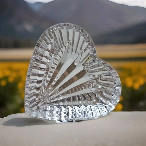 Vintage Waterford Crystal Heart Shaped Paperweight