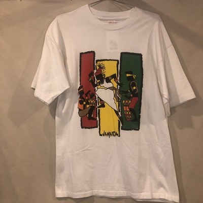 Vintage Jamaica Shirt Adult XL White  Mens 90s Reggae Island Single Stitch