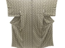 7647849: JAPANESE KIMONO / ANTIQUE OMESHI / TAISHO ROMAN STYLE / WOVEN STRIPE