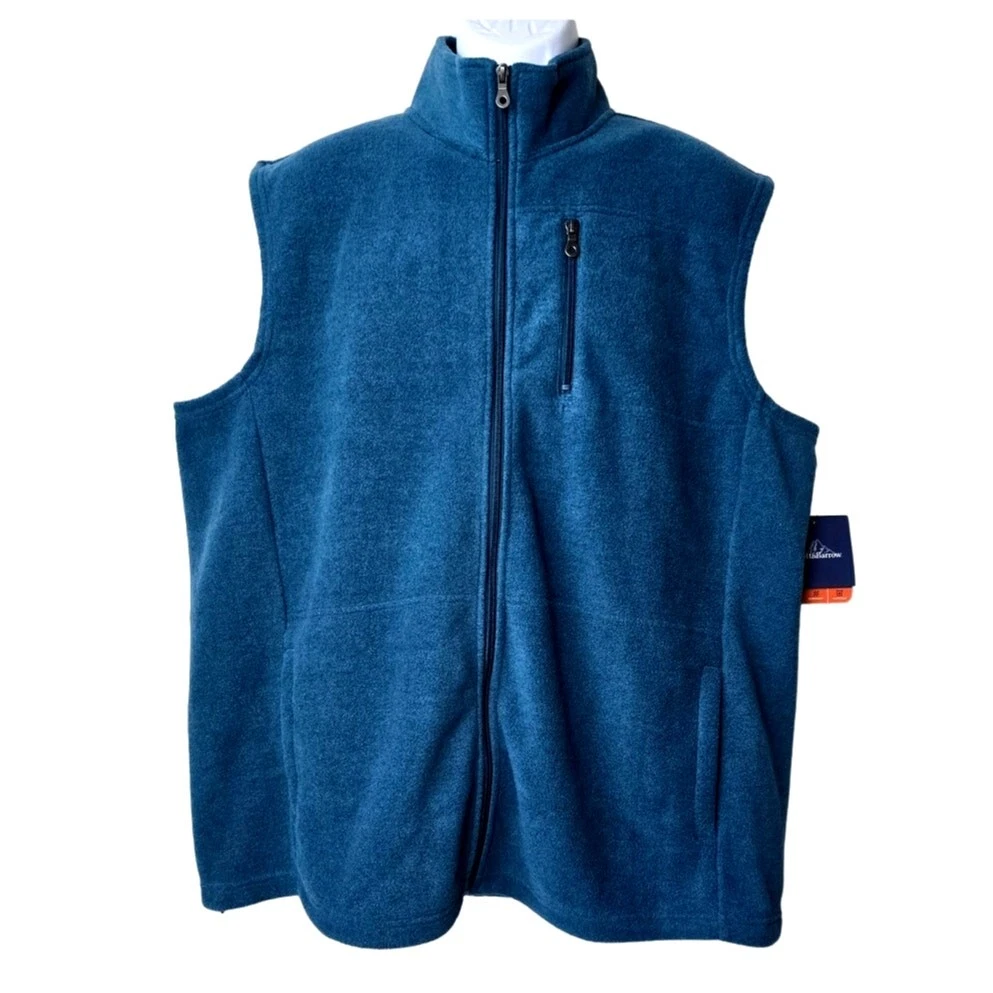 Croft & Barrow Blue Vest Ultrasoft Fleece Heat Retention Zipper Pockets Men's XL