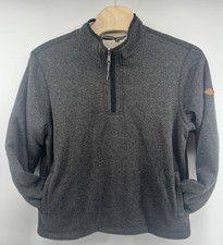 Orvis Sweatshirt XXL Dark Gray Sherpa Lined 1/4 Zip Mock Neck Pullover Outdoor