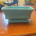 Vintage Turquoise/Aqua McCoy Pottery Rectangle Planter/Vase - Swirls & Dots