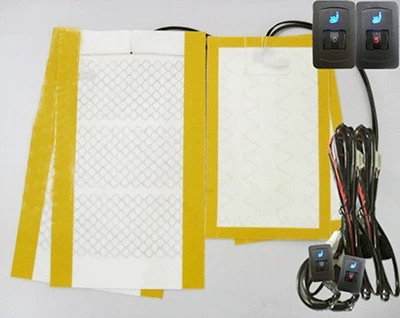 Universal heated-seat kit with round switches and four pads
