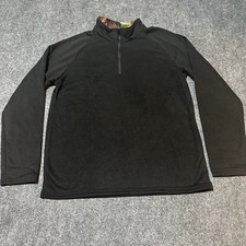 NEW Mossy Oak Sweatshirt Mens Medium Black Quarter Zip Long Sleeve Mock Neck