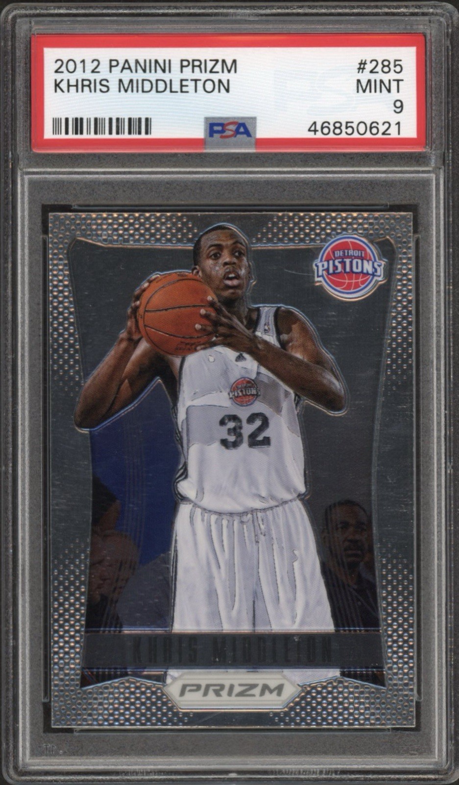 2012 Panini Prizm Khris Middleton Rookie RC #285 PSA 9 Mint Detroit Pistons