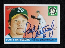BAS 2004 Topps Heritage Scott Hatteberg #159 Beckett Auth Sticker Auto 2k2