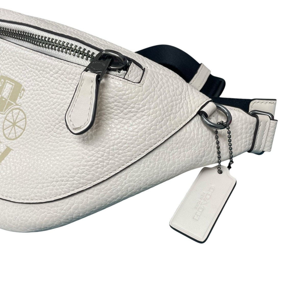 coach belt white