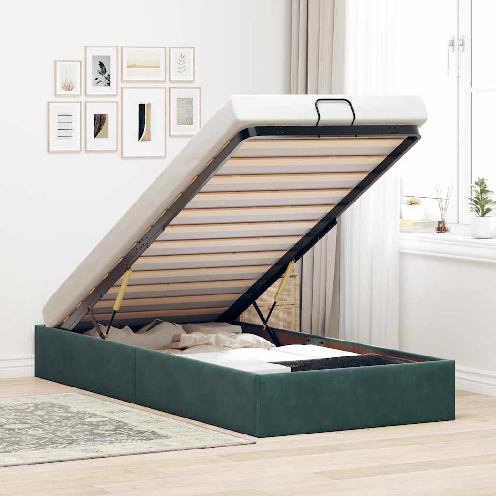 Struttura Letto Pouf Senza Materasso 90x200 cm Velluto 2404724