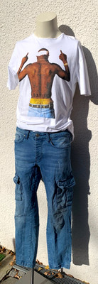 AMACI & SONS Herren Cargo Chino Stretch Denim Jeans mit Destroyed Effekte Gr. 29