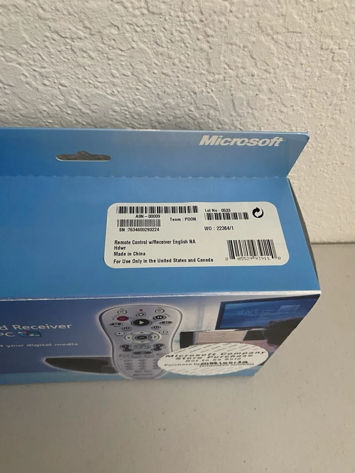 Microsoft IR Windows XP Media Center Remote Control And Receiver NEW 2004 - Image 2 of 4