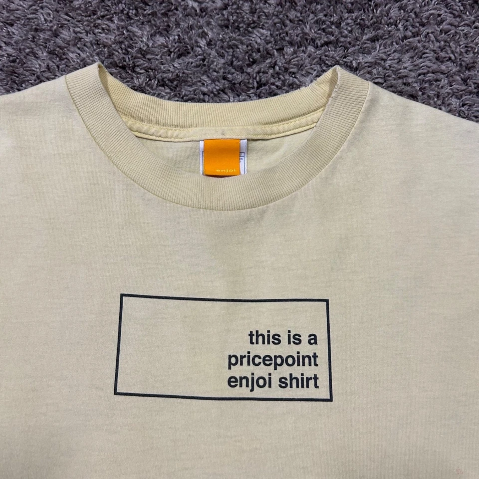 Camisa De Colección Enjoi Camiseta Gráfica Desteñida por el Sol Años 90 y2k Algodón Medio Amarillo Patín Foto 3 de 4